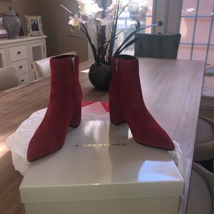 Brand new red velvet Marc Fisher booties!!!!